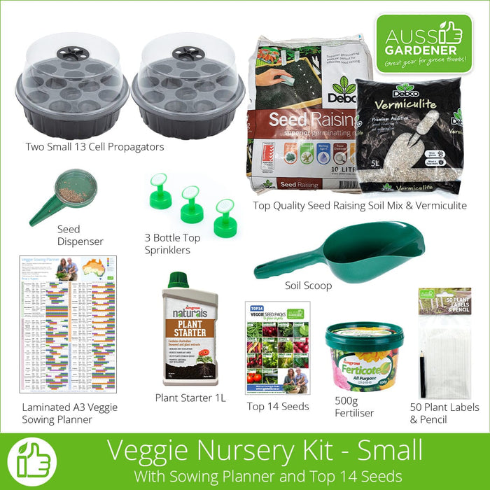 Aussie Gardener Veggie Nursery Kit - Small veggie growing Aussie Gardener - Power Planter Australia Include planner