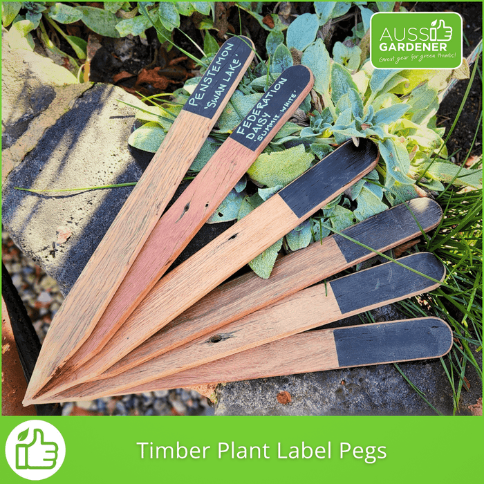 Aussie Gardener Hand-Crafted Timber Plant Label Pegs veggie growing Aussie Gardener 6 Pack