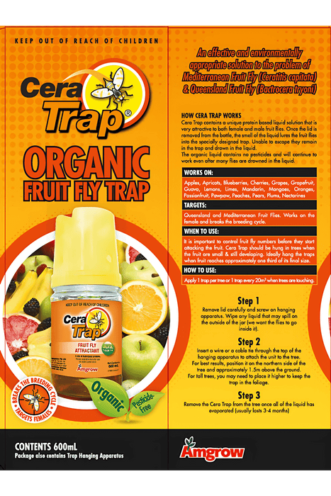 Amgrow Cera Trap Organic Fruit Fly Trap pest control Tradeware