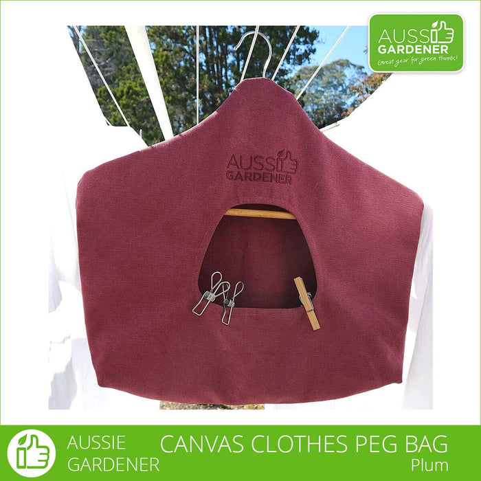 Aussie Gardener Canvas Clothes Peg Bag Aussie Gardener Plum