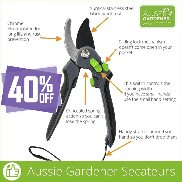 Aussie Gardener Secateurs  - Stainless steel blade