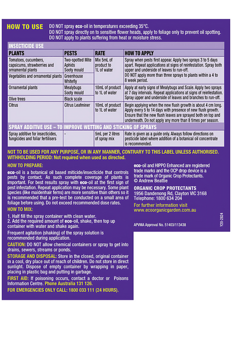 Eco-Oil Organic Insecticide – Natural Pest Control Solution pest control Yates