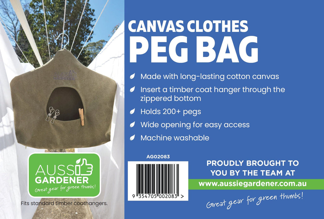 Aussie Gardener Canvas Clothes Peg Bag Aussie Gardener