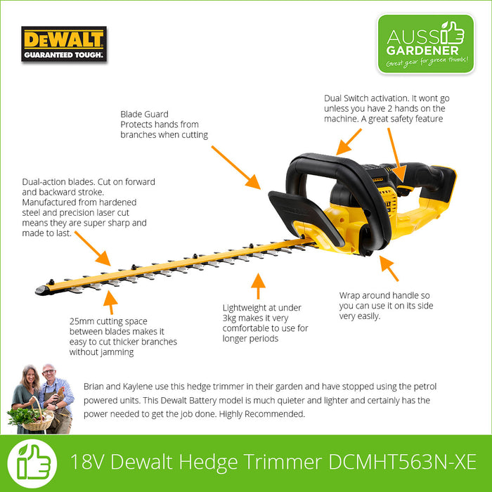 Dewalt 18V Hedge Trimmer DCMHT563N-XE Dewalt Power Tools Stanley Black & Decker (Australia) Pty Ltd