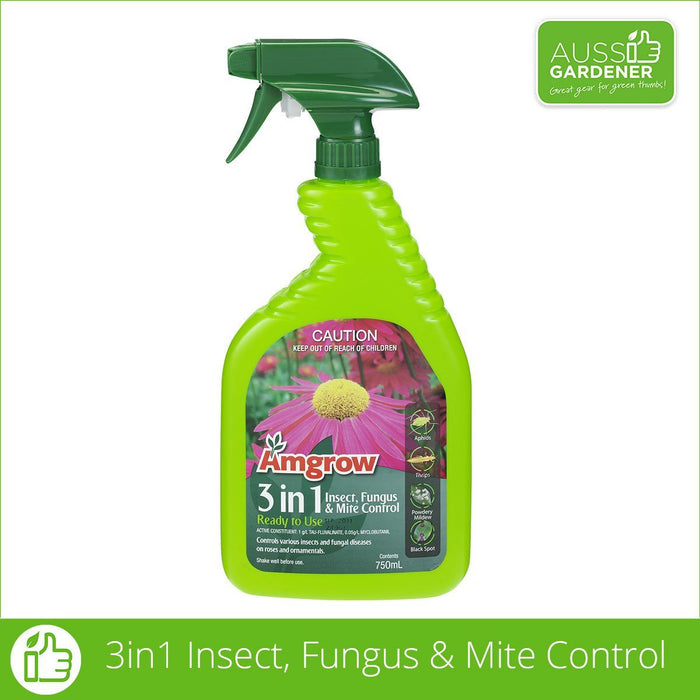 Amgrow 3 IN 1 Insect Fungus & Mite Control Premixed 750ml Tradeware