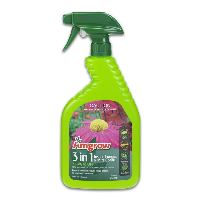 Amgrow 3 IN 1 Insect Fungus & Mite Control Premixed 750ml Tradeware