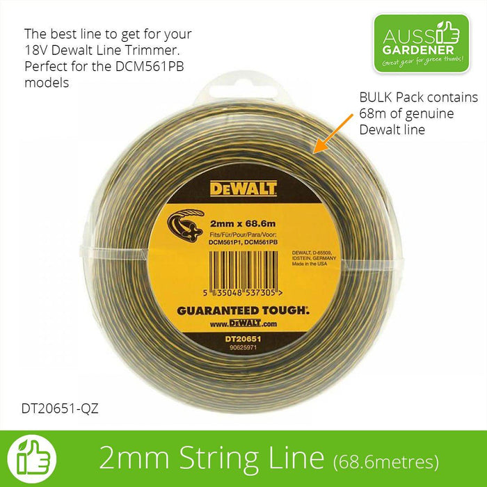 Dewalt Line Trimmer Line 2mm Dewalt Power Tools Stanley Black & Decker (Australia) Pty Ltd