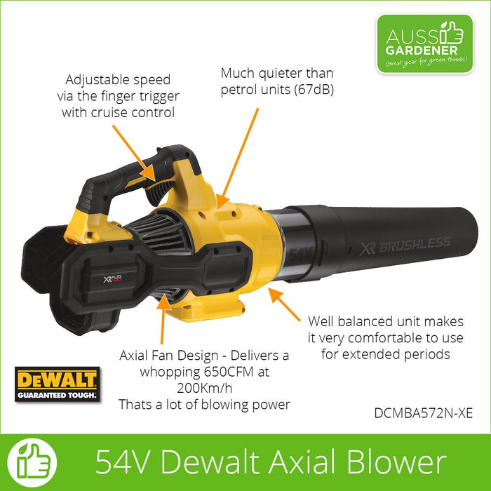 Dewalt 54V XR Flexvolt Axial Blower - DCMBA572N-XE or DCMBA572X1-XE Dewalt Power Tools Stanley Black & Decker (Australia) Pty Ltd