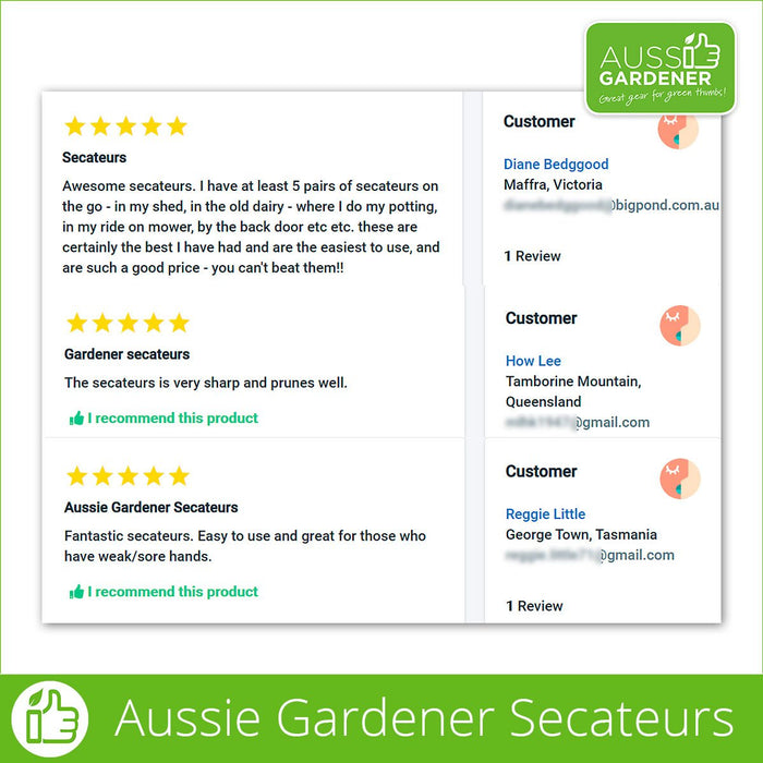 Aussie Gardener Secateurs - Reviews - Surgical Stainless steel blade