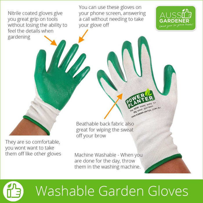 Details of Machine washable GARDENING GLOVES. 