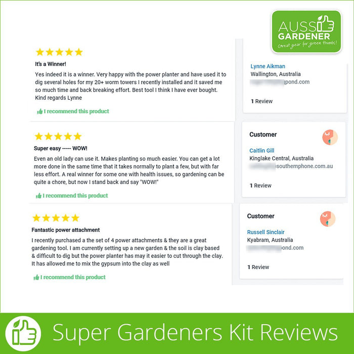 Power Planter Super Gardeners Kit Reviews - Australian stock. USA made.