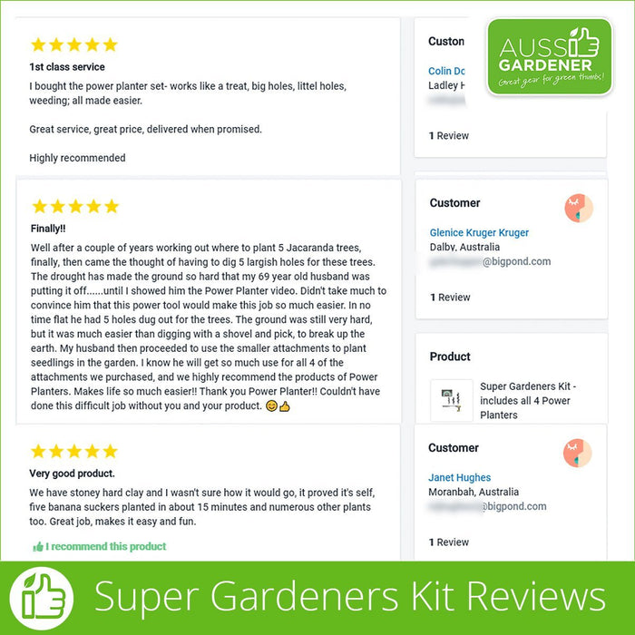 Power Planter Super Gardeners Kit Reviews - Australian stock. USA made.