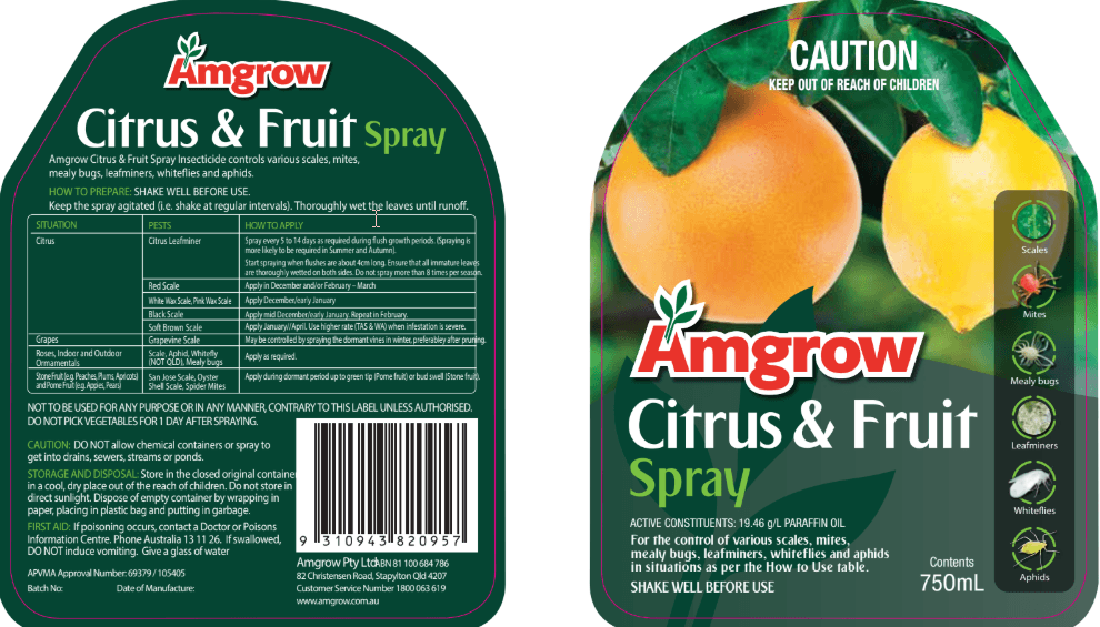 Amgrow Citrus & Fruit Spray RTU 750ml pest control Tradeware