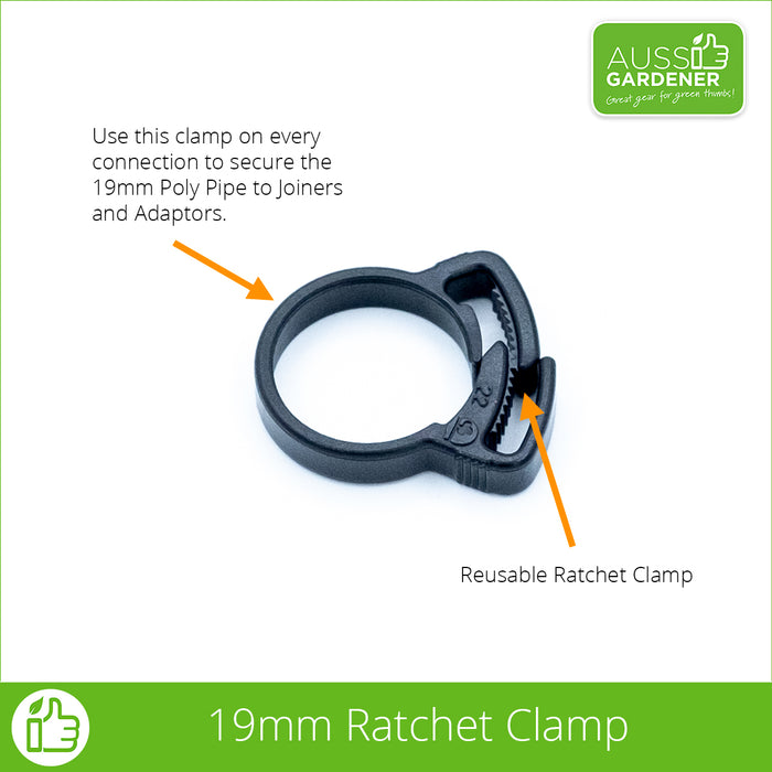 Ratchet Clamp 19mm Irrigation Antelco