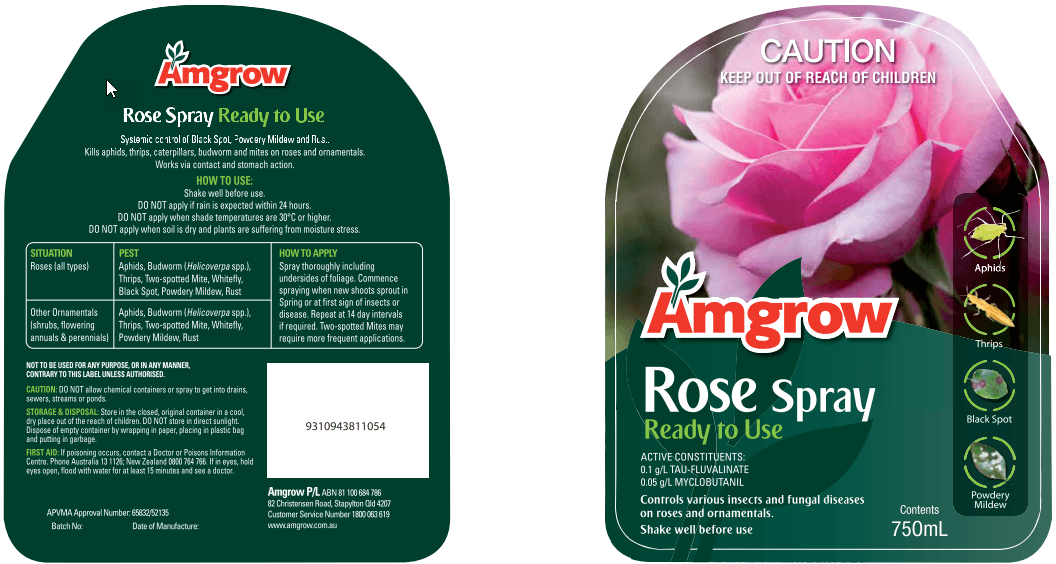 Amgrow Rose Spray (Premixed) 750ml pest control Tradeware
