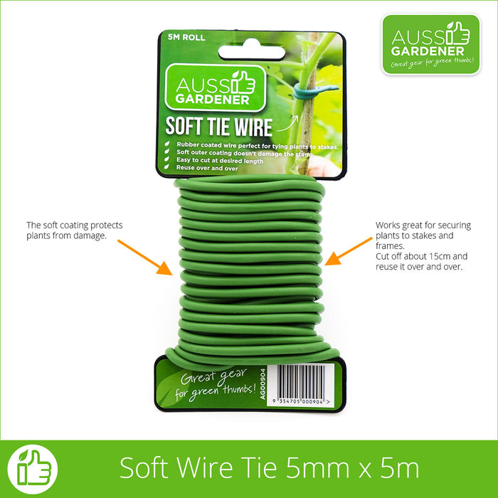 Aussie Gardener Soft Tie Wire 5M veggie growing Rapitech