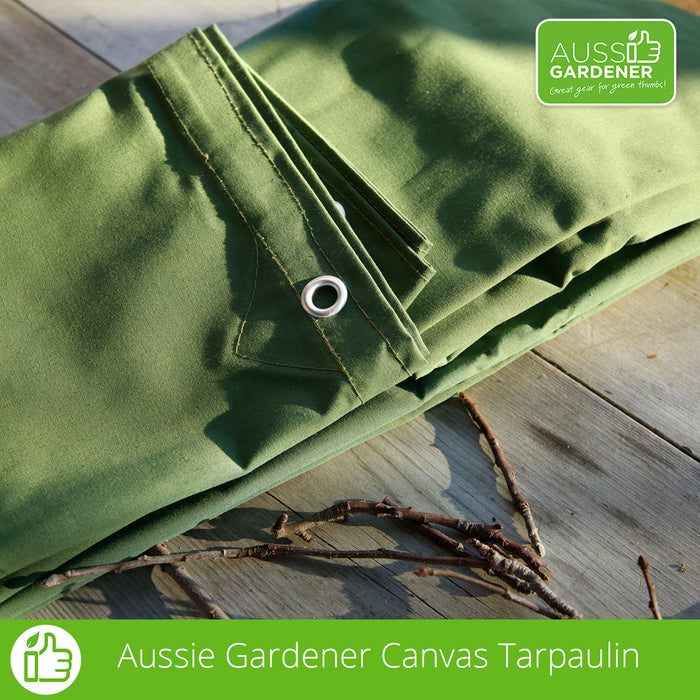 Aussie Gardener Canvas Waterproof Tarps Dandelion Outdoor Equipment Co Ltd 4x6' (1.2m x 1.8m) Green