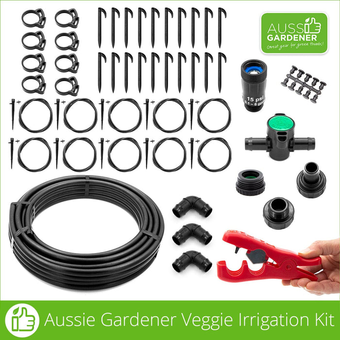 Aussie Gardener Veggie Irrigation Kit Irrigation Aussie Gardener 10 Pot Kit Without tap timer