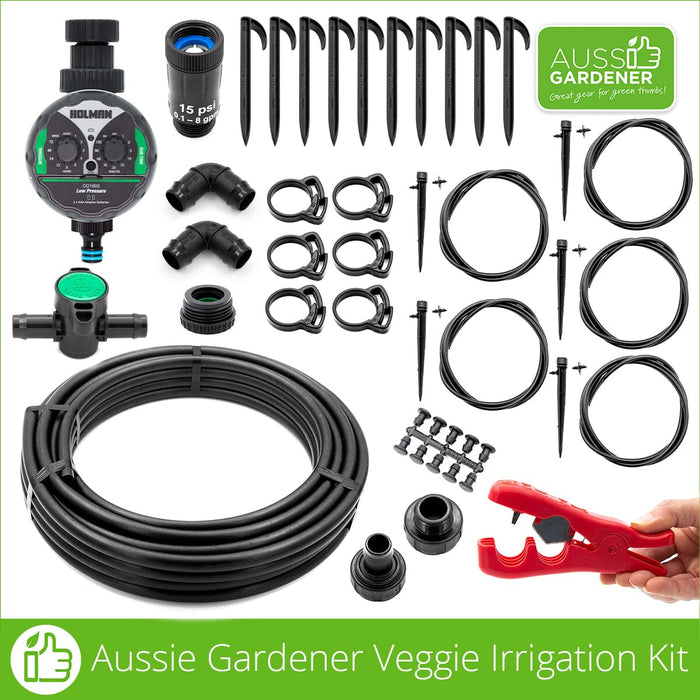 Aussie Gardener Veggie Irrigation Kit Irrigation Aussie Gardener 5 Pot Kit Include tap timer