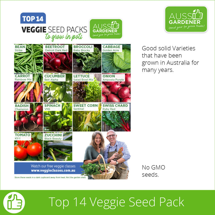 Aussie Gardener Top 14 Veggie Seeds To Grow In Pots veggie growing Royston Petrie Seeds Include Planner