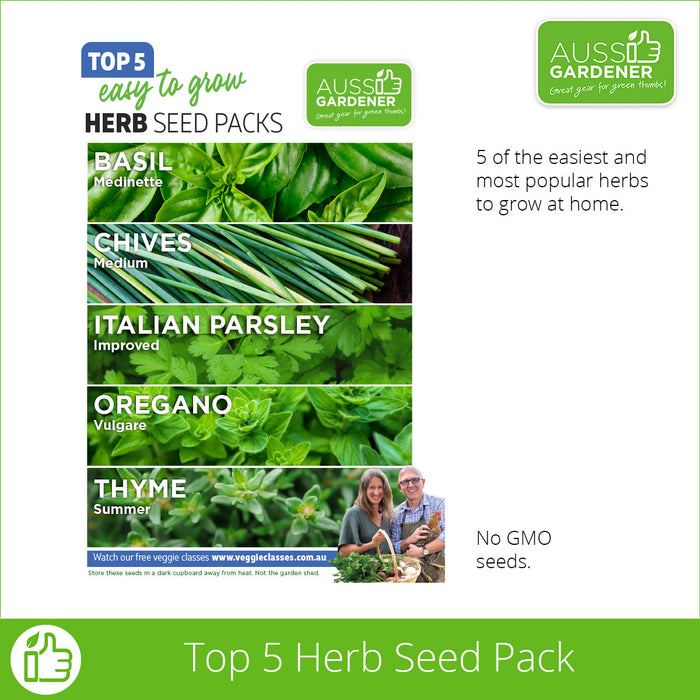 Aussie Gardener Top 5 Herb Seeds veggie growing Royston Petrie Seeds