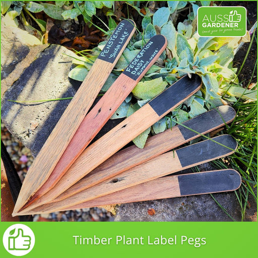 Aussie Gardener Hand-Crafted Timber Plant Label Pegs veggie growing Aussie Gardener 6 Pack 