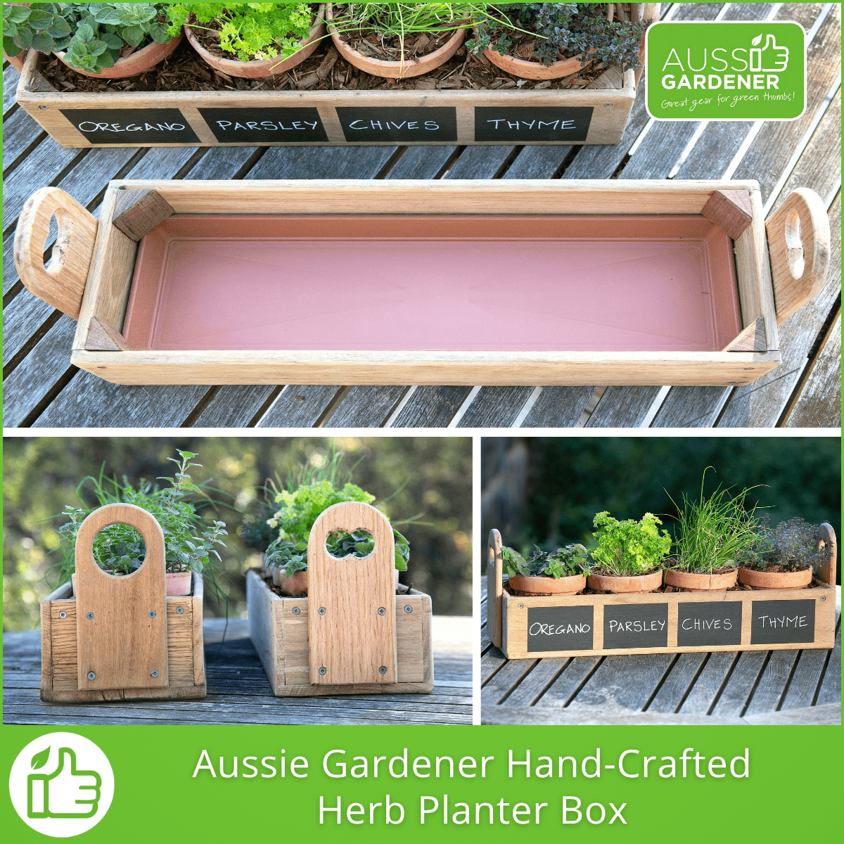 Aussie Gardener Hand-Crafted Herb Planter Box Aussie Gardener 