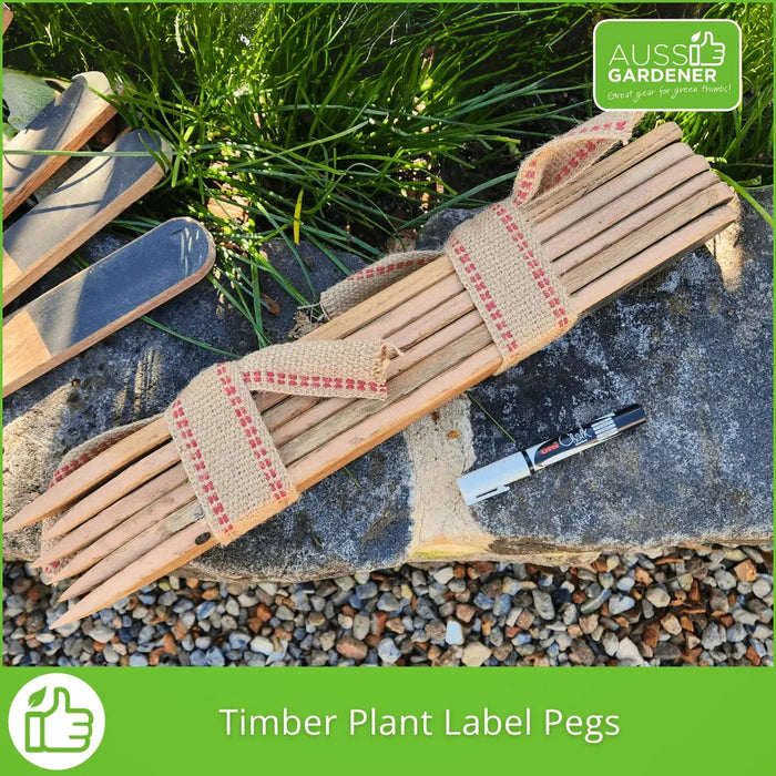 Aussie Gardener Hand-Crafted Timber Plant Label Pegs veggie growing Aussie Gardener 