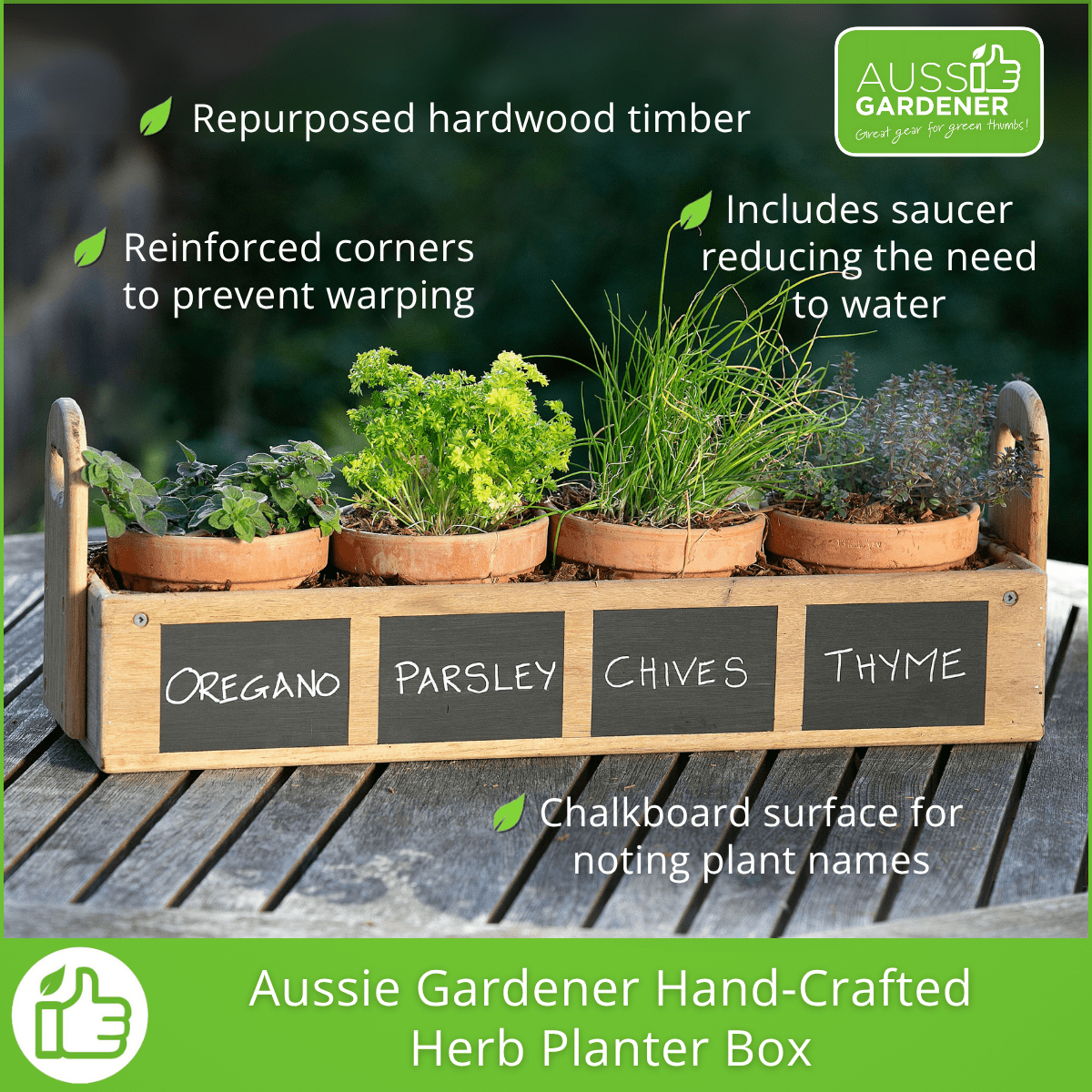 Aussie Gardener Hand-Crafted Herb Planter Box Aussie Gardener 