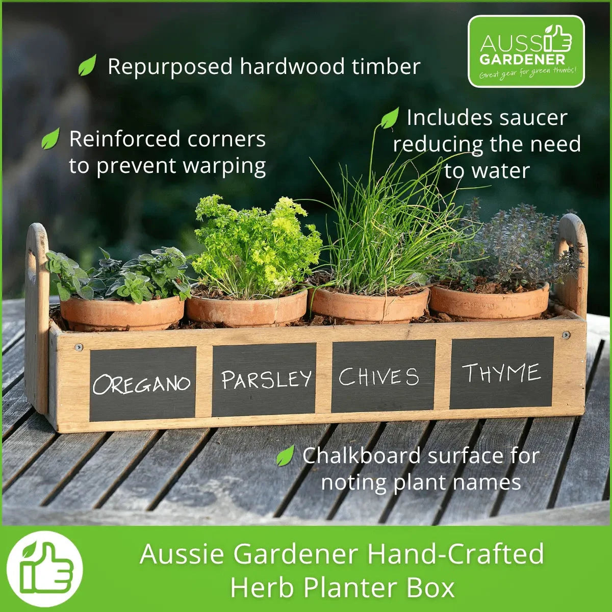 Aussie Gardener Hand-Crafted Herb Planter Box Home & Garden Aussie Gardener 