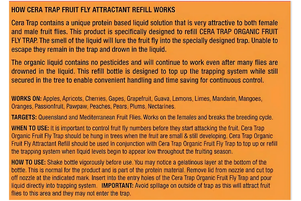 Amgrow Cera Trap Organic Fruit Fly Trap Refill pest control Tradeware 