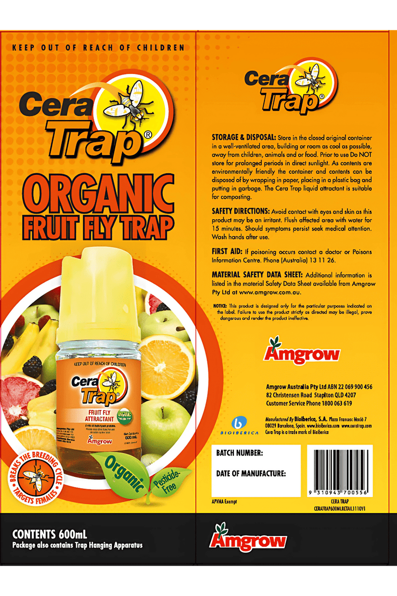 Amgrow Cera Trap Organic Fruit Fly Trap pest control Tradeware 