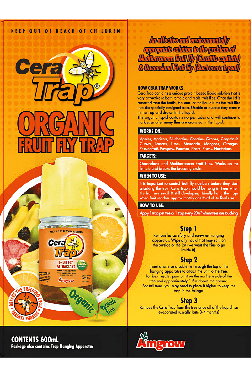 Amgrow Cera Trap Organic Fruit Fly Trap pest control Tradeware 