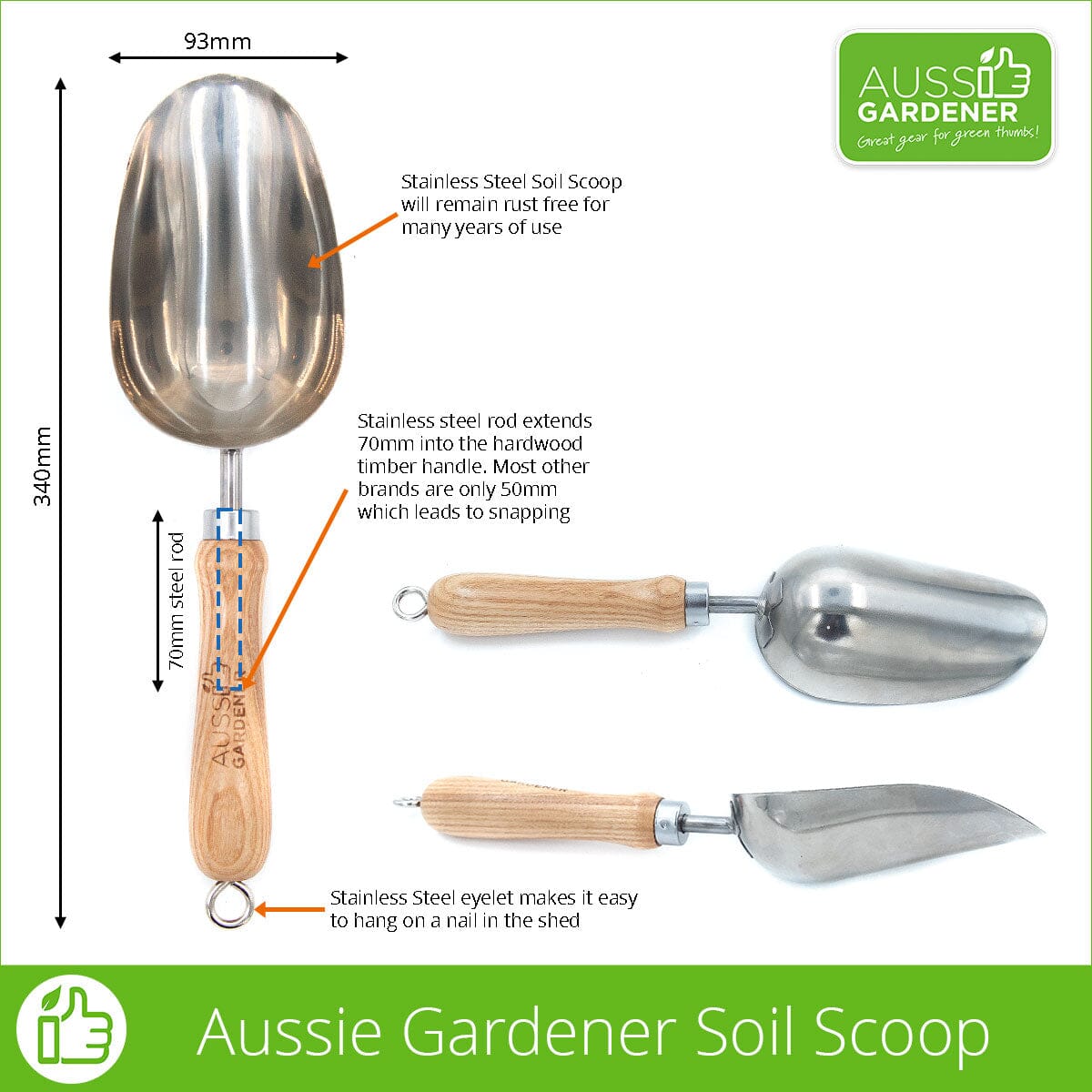 Aussie Gardener Hand Tools garden tools Aussie Gardener Soil Scoop 