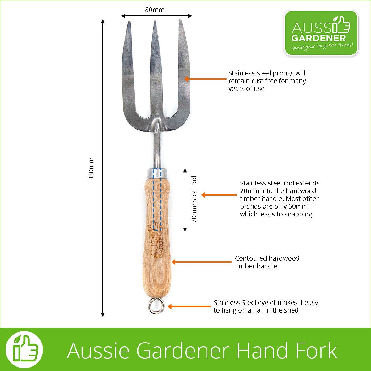 Aussie Gardener Hand Tools garden tools Aussie Gardener Hand Fork 