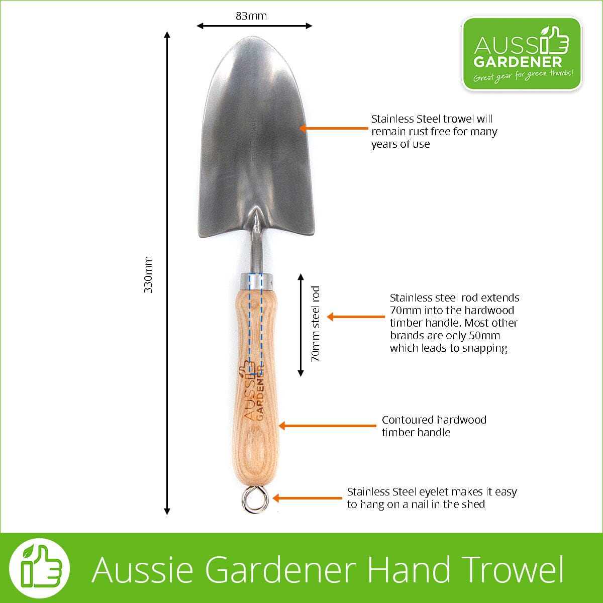 Aussie Gardener Hand Tools garden tools Aussie Gardener Hand Trowel 