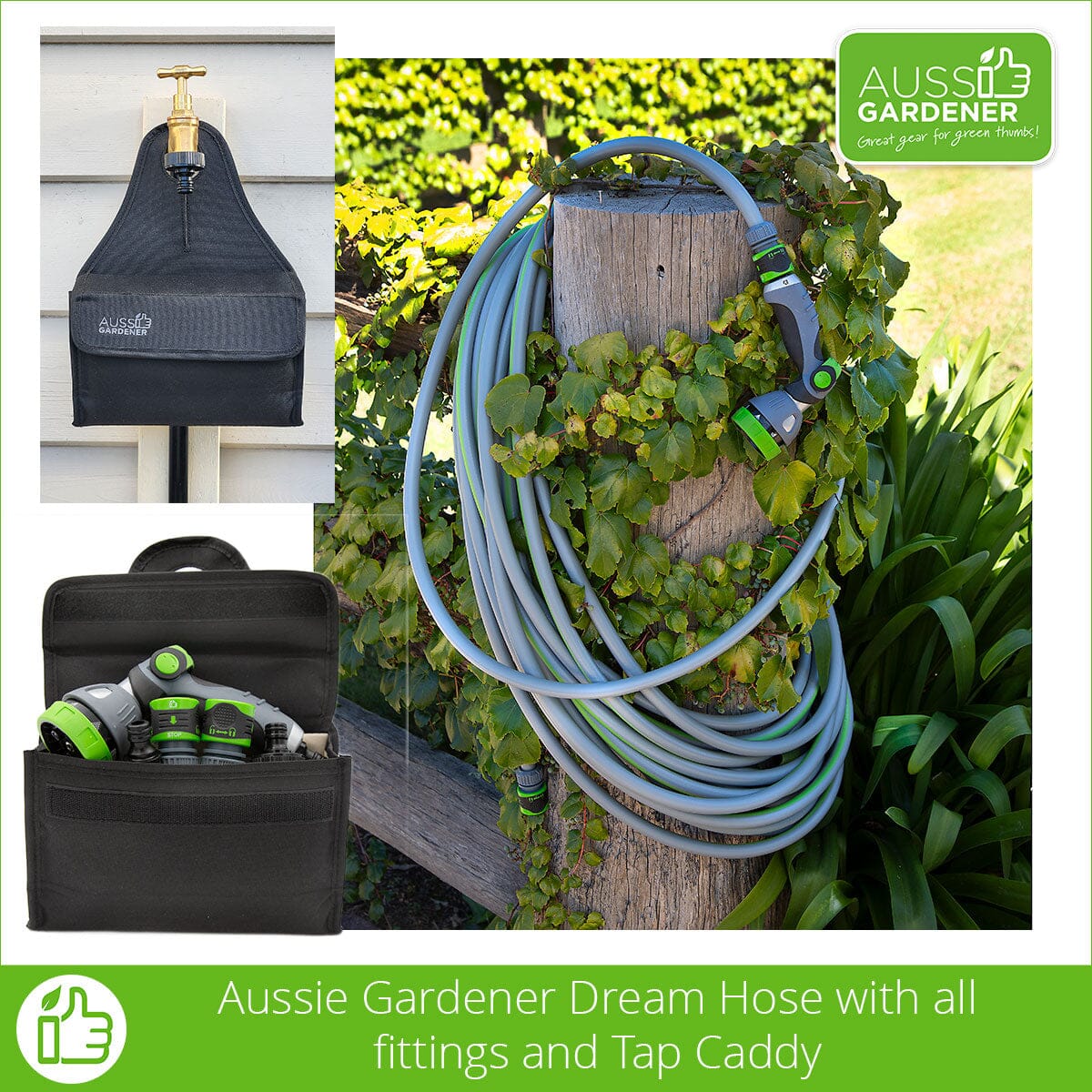 Aussie Gardener Dream Hose AGL Plastic 20 metre With fittings 