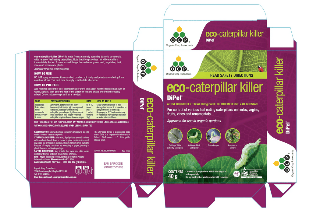 OCP Eco-Caterpillar Killer – Natural Organic Caterpillar spray for Flowers, Vegetables, and Fruit Trees