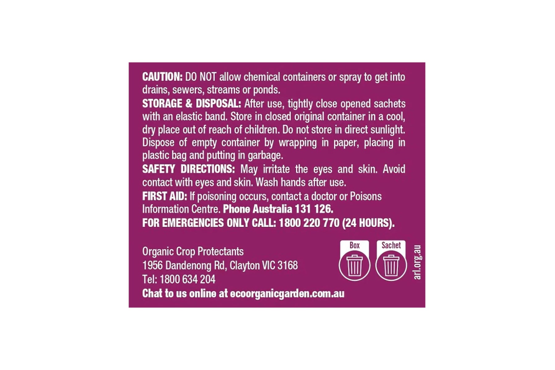 DiPel: Eco-caterpillar killer - eco-organic garden by OCP pest control Yates 
