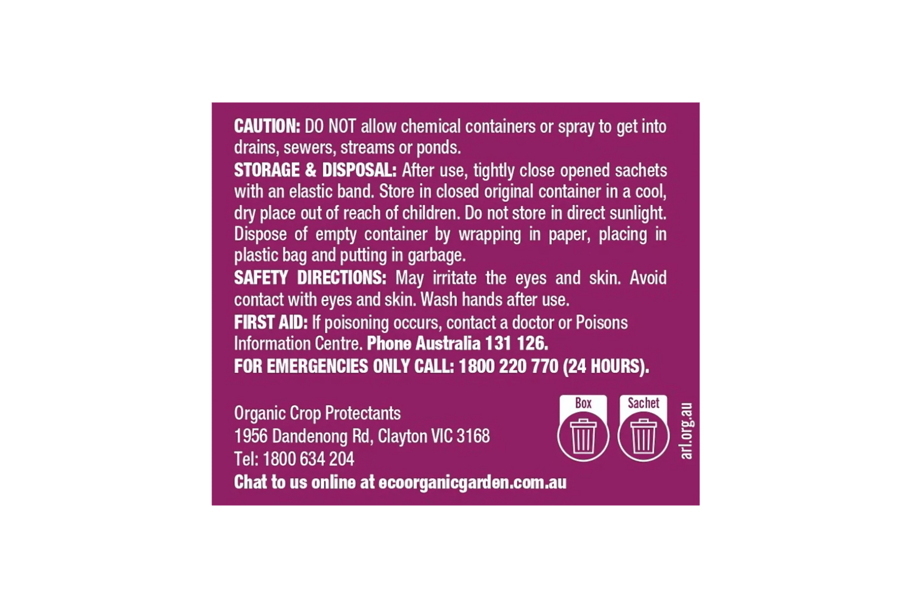 DiPel: Eco-caterpillar killer - eco-organic garden by OCP pest control Yates 