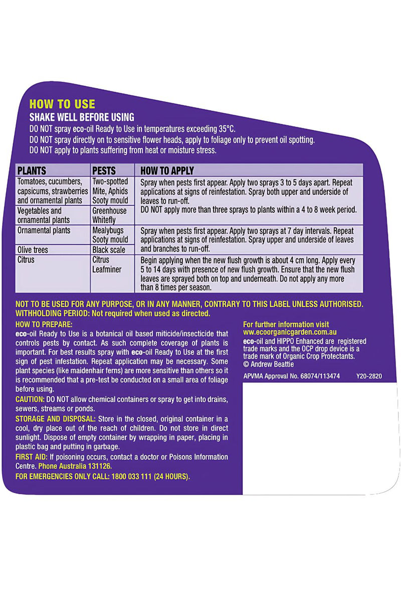 Eco-Oil Organic Insecticide – Natural Pest Control Solution pest control Yates 