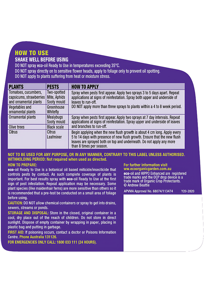 Eco-Oil Organic Insecticide – Natural Pest Control Solution pest control Yates 