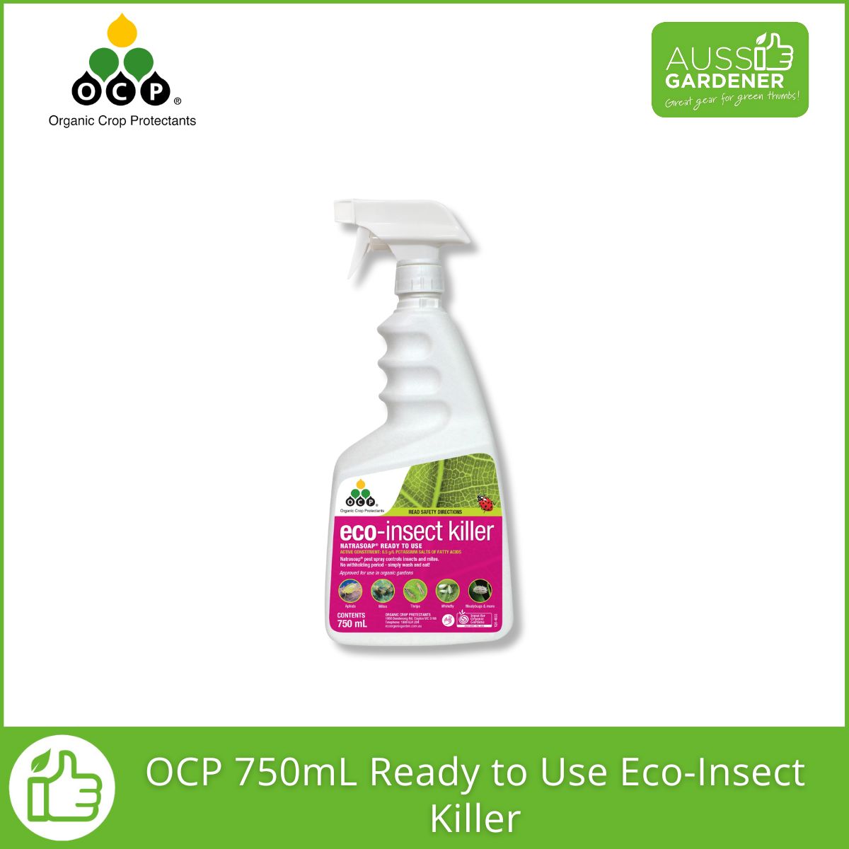 OCP Eco-Insect Killer – Soap-Based Pest Control for Aphids, Mites & More | 750mL & 250mL Options pest control Yates 750 ml trigger - RTU 