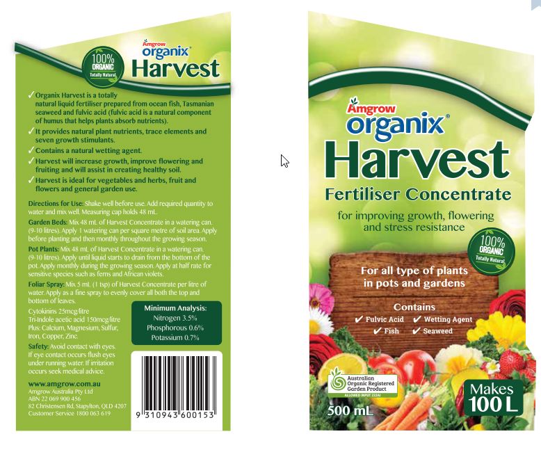 Amgrow Harvest Organix 500ml fertilisers Tradeware 