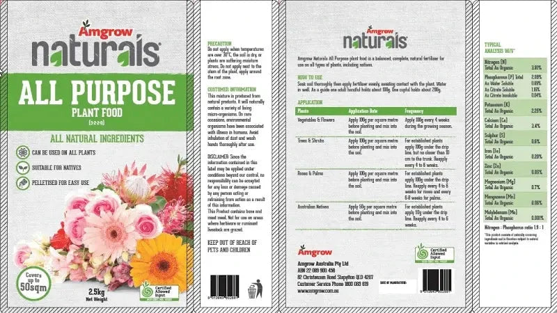 Amgrow Naturals All Purpose Fertiliser 2.5Kg fertilisers Tradeware 