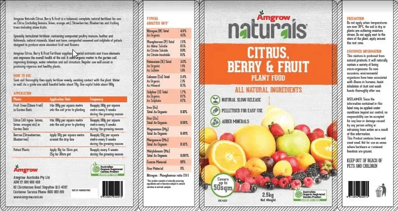 Amgrow Naturals Citrus Fruit & Berries Fertiliser 2.5Kg fertilisers Tradeware 