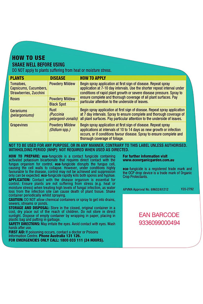 OCP Eco-Fungicide | Organic Powdery Mildew & Black Spot Control – 500g & 750ml Options pest control Yates 