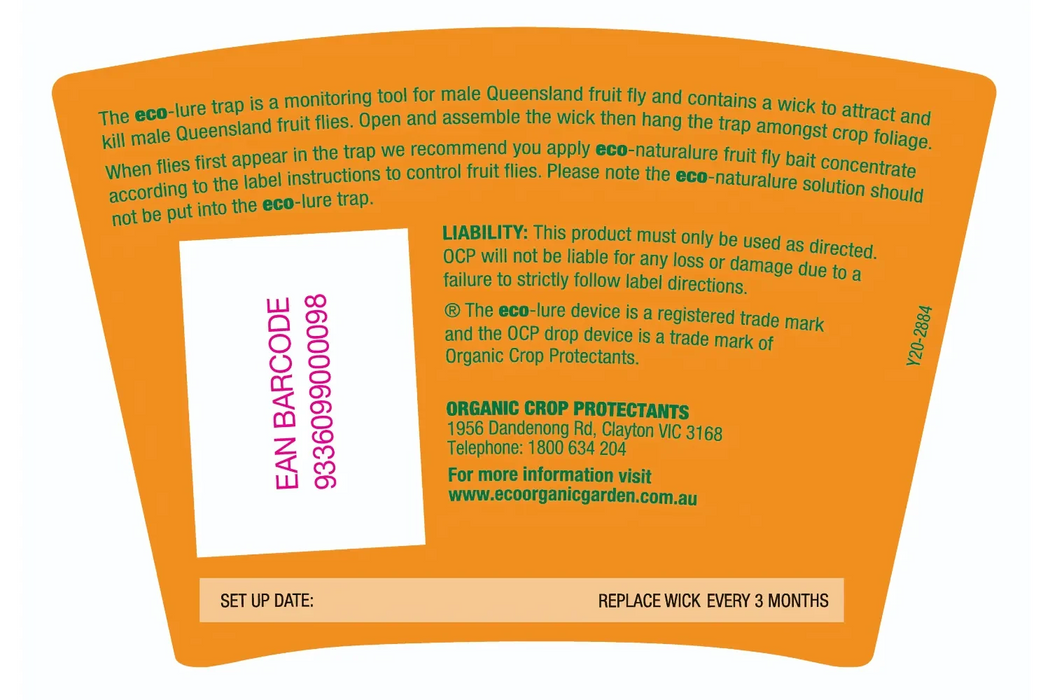 OCP Eco-Lure Fruit Fly Trap | Powerful Male Queensland Fly Control & Monitoring pest control Yates 