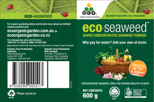 OCP Eco-Seaweed 600g – Organic Soluble Fertiliser for Plant Growth & Stress Reduction fertilisers Yates 