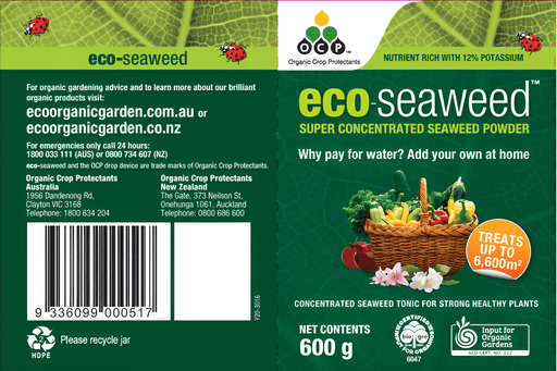 OCP Eco-Seaweed 600g – Organic Soluble Fertiliser for Plant Growth & Stress Reduction fertilisers Yates 